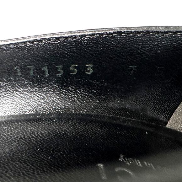 Gucci Classic Horsebit Black Leather Peep Toe Platform Heel Pumps Size 7 B - Picture 12 of 14